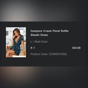 Cupshe dress, never worn- bought for an event never went to